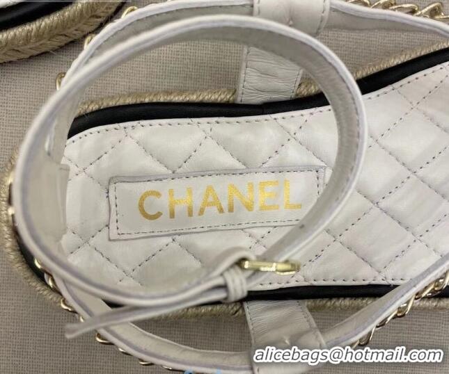 Discounts Chanel Lambskin Flat Thong Sandals G36921 White