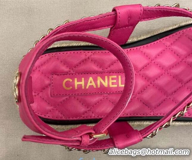 Best Price Chanel Lambskin Flat Thong Sandals G36921 Hot Pink