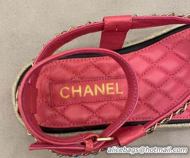 Stylish Chanel Lambskin Flat Thong Sandals G36921 Red