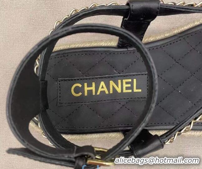 Best Price Chanel Lambskin Flat Thong Sandals G36921 Black