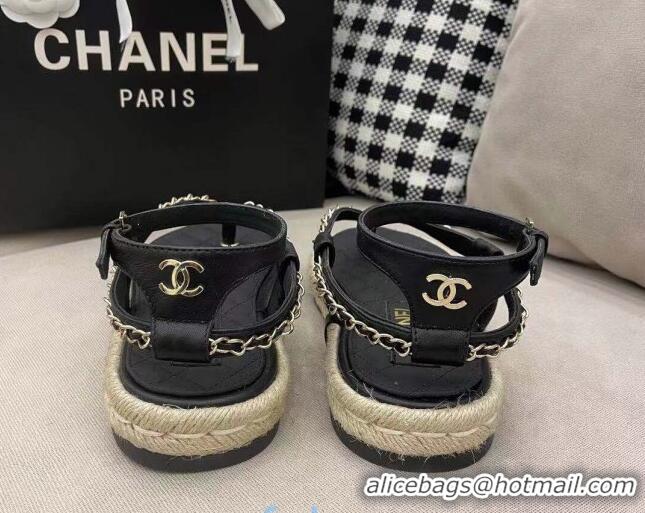 Best Price Chanel Lambskin Flat Thong Sandals G36921 Black