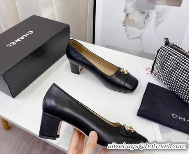 Top Quality Chanel Lambskin CC Pumps 5cm 010797 Black 2021