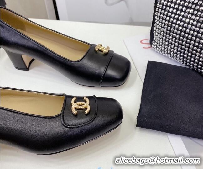 Top Quality Chanel Lambskin CC Pumps 5cm 010797 Black 2021