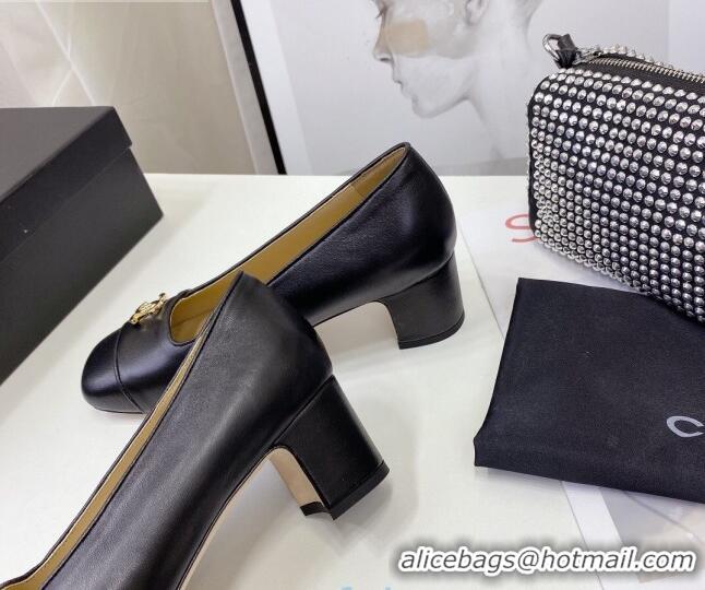 Top Quality Chanel Lambskin CC Pumps 5cm 010797 Black 2021