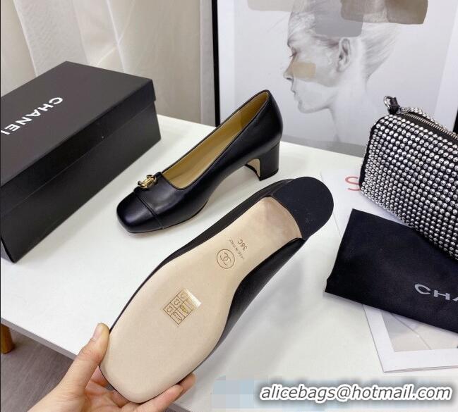 Top Quality Chanel Lambskin CC Pumps 5cm 010797 Black 2021