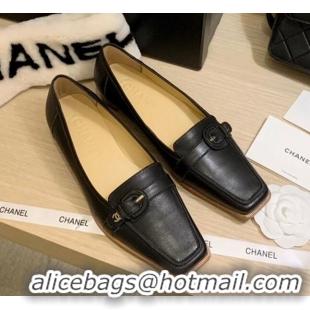 Unique Grade Chanel Vintage Calfskin Ballerinas with Buckle 010809 Black 2021