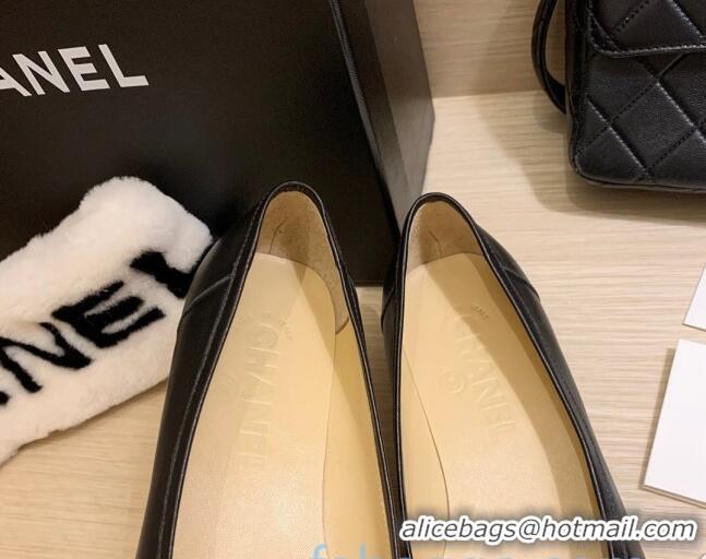 Unique Grade Chanel Vintage Calfskin Ballerinas with Buckle 010809 Black 2021