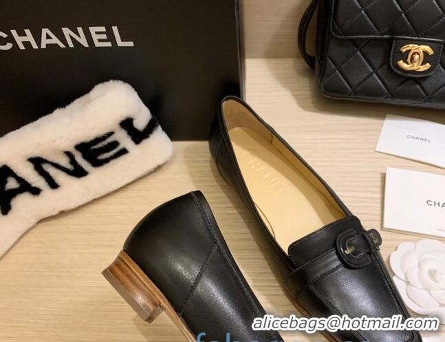 Unique Grade Chanel Vintage Calfskin Ballerinas with Buckle 010809 Black 2021