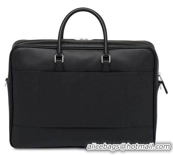 Top Quality Prada Saffiano Leather Briefcase P8741 Black