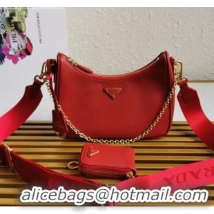 Good Product Prada Re-Edition 2005 Saffiano Leather Hobo Bag 1BH204 Red 2020