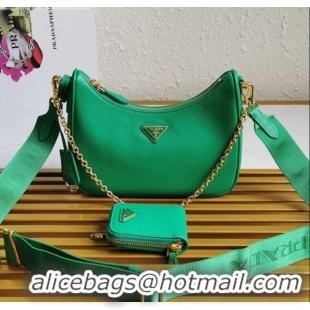 Top Grade Prada Re-Edition 2005 Saffiano Leather Hobo Bag 1BH204 Bright Green 2020