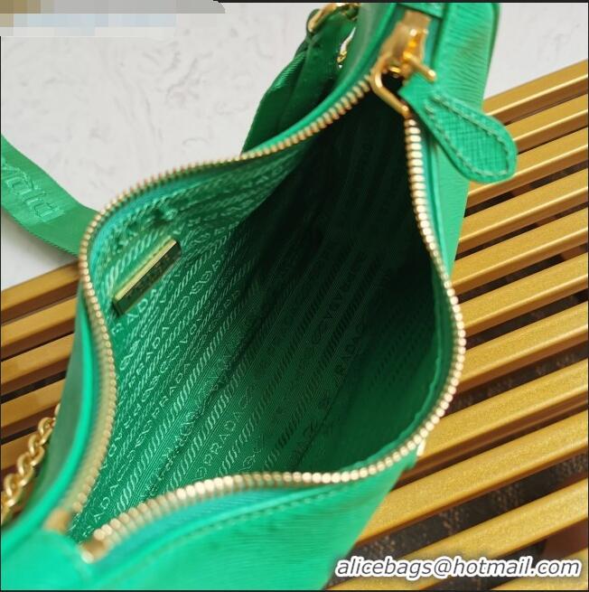 Top Grade Prada Re-Edition 2005 Saffiano Leather Hobo Bag 1BH204 Bright Green 2020