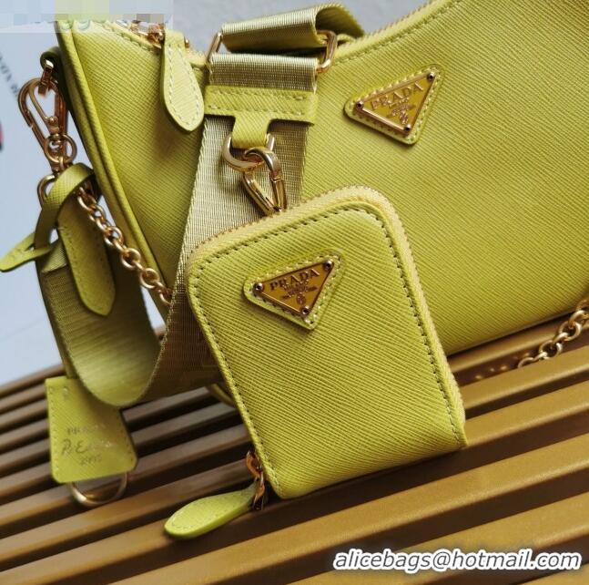 Market Sells Prada Re-Edition 2005 Saffiano Leather Hobo Bag 1BH204 Yellow 2020