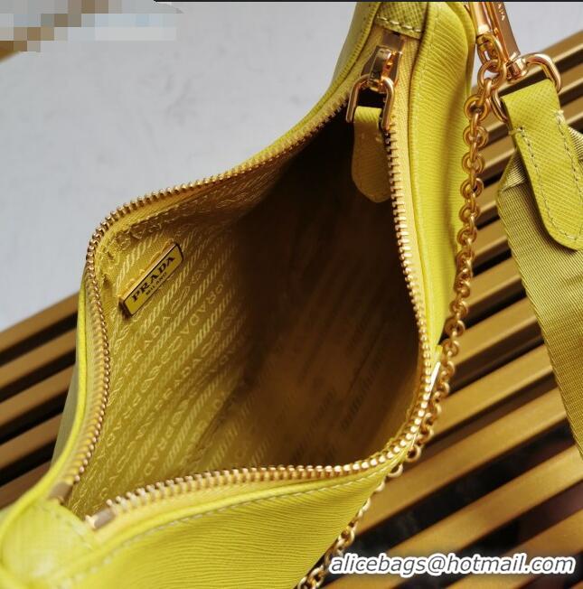 Market Sells Prada Re-Edition 2005 Saffiano Leather Hobo Bag 1BH204 Yellow 2020