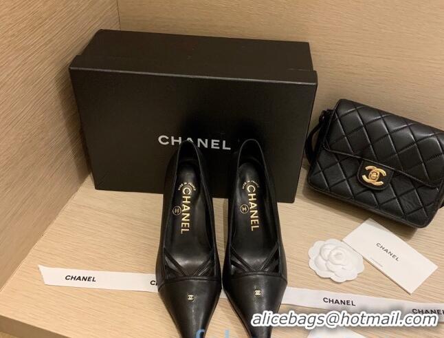 Best Price Chanel Vintage Calfskin Strap Pumps 7cm 010819 Black 2021