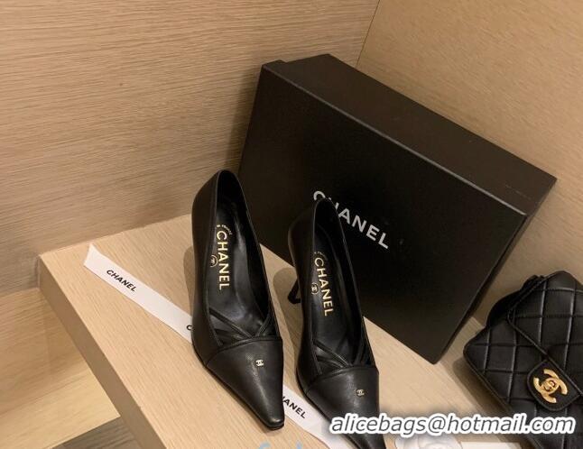 Best Price Chanel Vintage Calfskin Strap Pumps 7cm 010819 Black 2021