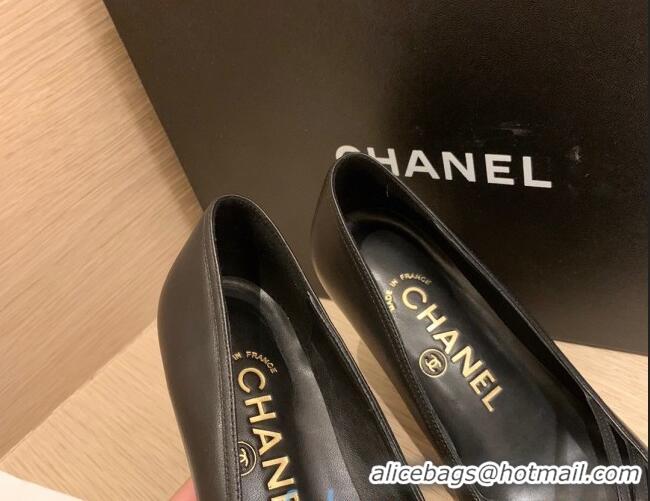 Best Price Chanel Vintage Calfskin Strap Pumps 7cm 010819 Black 2021