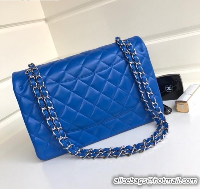 Top Grade Chanel Jumbo Quilted Lambskin Classic Large Flap Bag A03110 Blue 2020