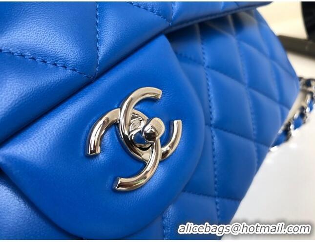 Top Grade Chanel Jumbo Quilted Lambskin Classic Large Flap Bag A03110 Blue 2020