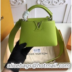 Best Quality Louis Vuitton Taurillon Leather Capucines Mini Bag M55985 Chartreuse Green