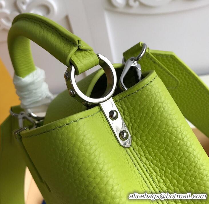 Best Quality Louis Vuitton Taurillon Leather Capucines Mini Bag M55985 Chartreuse Green