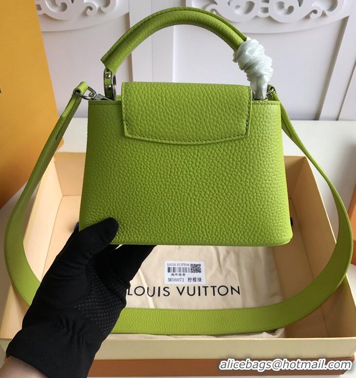 Best Quality Louis Vuitton Taurillon Leather Capucines Mini Bag M55985 Chartreuse Green