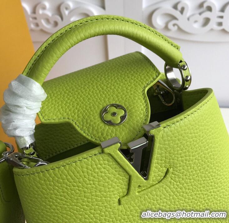 Best Quality Louis Vuitton Taurillon Leather Capucines Mini Bag M55985 Chartreuse Green