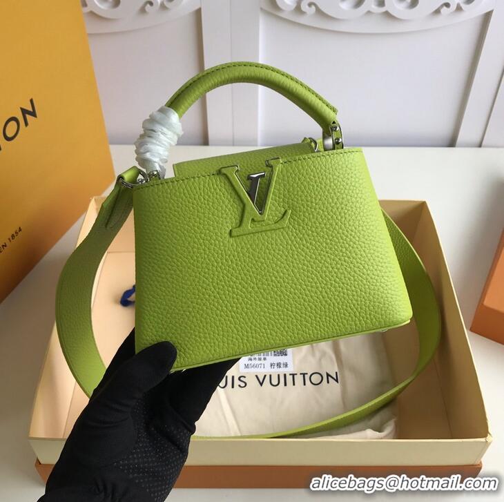 Best Quality Louis Vuitton Taurillon Leather Capucines Mini Bag M55985 Chartreuse Green