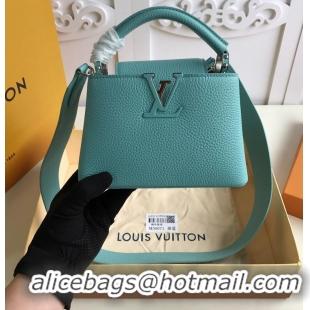 New Discount Louis Vuitton Taurillon Leather Capucines Mini Bag M56071 Turquoise