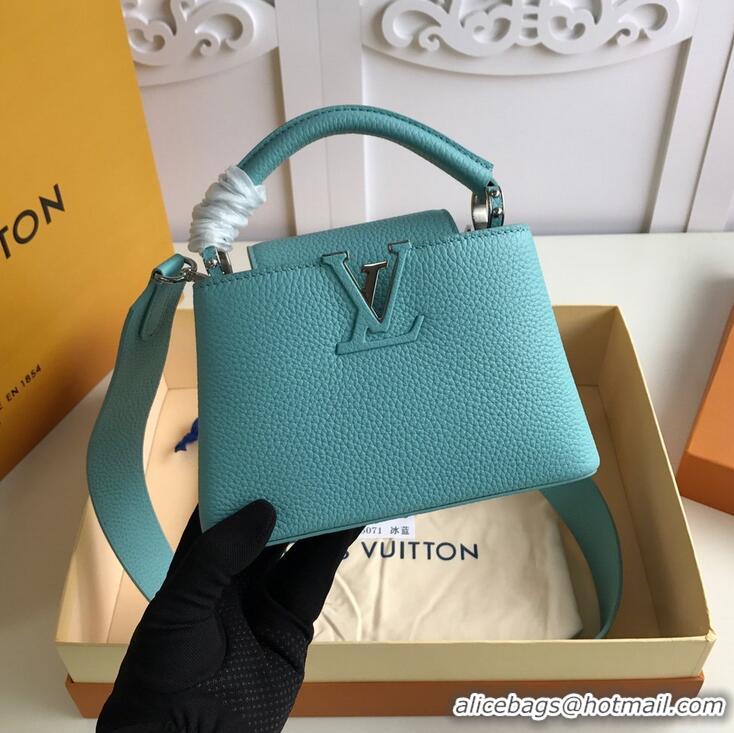 New Discount Louis Vuitton Taurillon Leather Capucines Mini Bag M56071 Turquoise