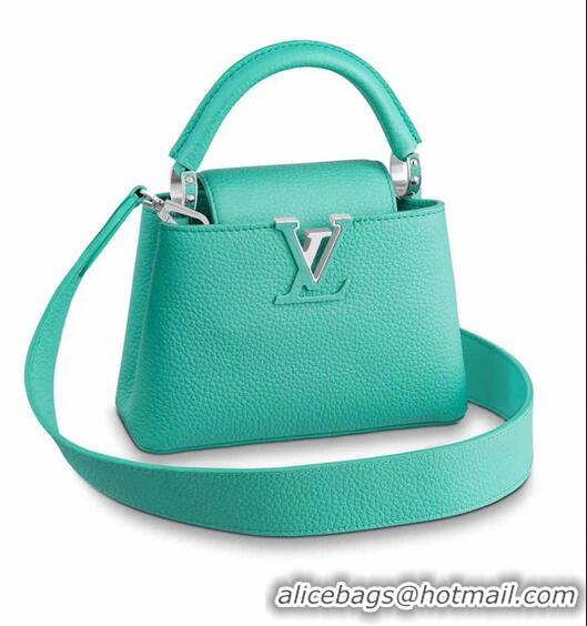 New Discount Louis Vuitton Taurillon Leather Capucines Mini Bag M56071 Turquoise