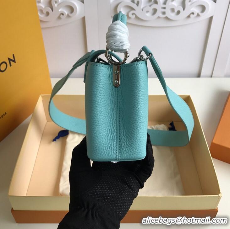 New Discount Louis Vuitton Taurillon Leather Capucines Mini Bag M56071 Turquoise