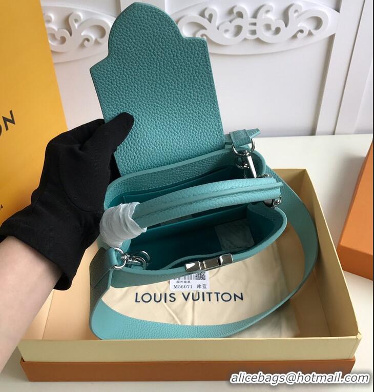 New Discount Louis Vuitton Taurillon Leather Capucines Mini Bag M56071 Turquoise