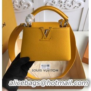 Fashionable Louis Vuitton Taurillon Leather Capucines Mini Bag M56071 Yellow