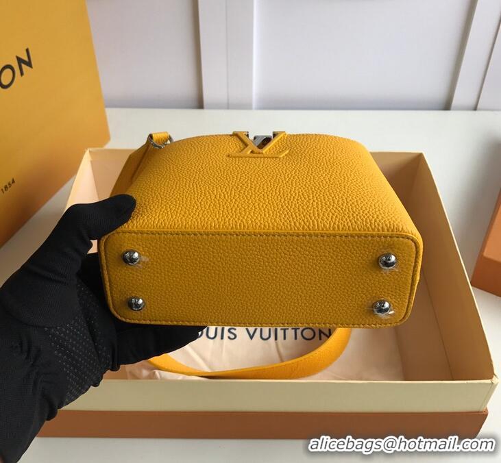 Fashionable Louis Vuitton Taurillon Leather Capucines Mini Bag M56071 Yellow