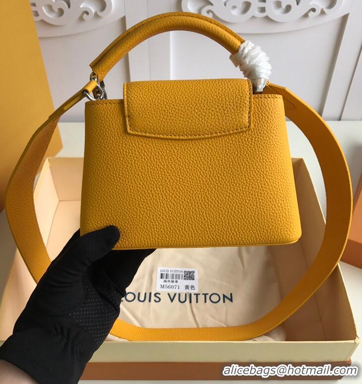 Fashionable Louis Vuitton Taurillon Leather Capucines Mini Bag M56071 Yellow