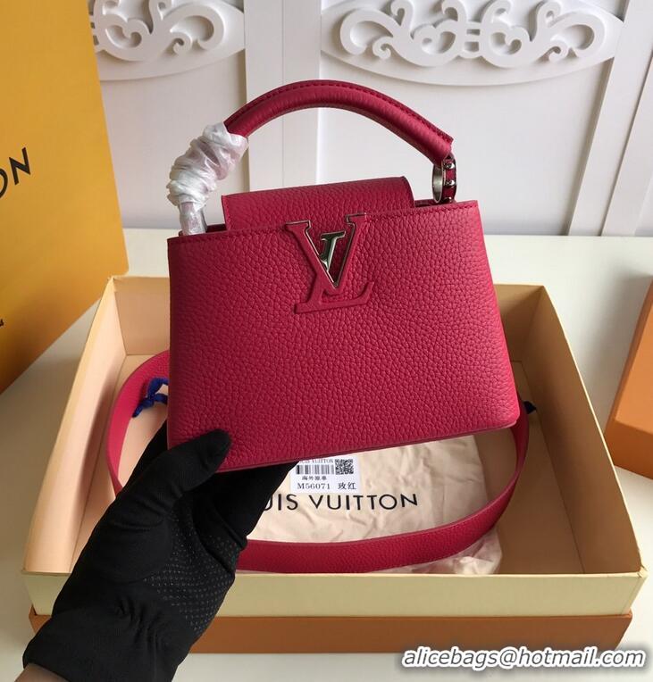 Hot Sell Louis Vuitton Taurillon Leather Capucines Mini Bag M56071 Rose