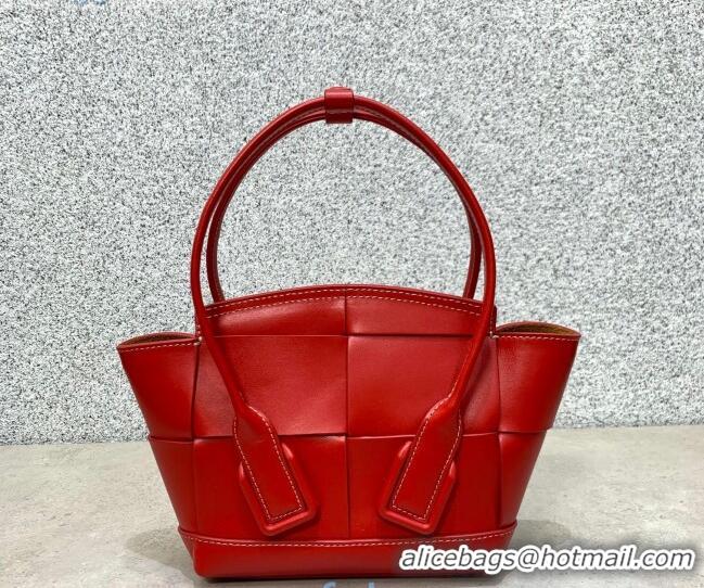 Best Price Bottega Veneta Arco Mini Bag in Smooth Maxi Woven Calfskin BV0411 Red 2020