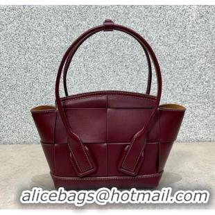 Grade Design Bottega Veneta Arco Mini Bag in Smooth Maxi Woven Calfskin BV0411 Burgundy 2020