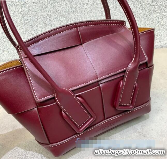 Grade Design Bottega Veneta Arco Mini Bag in Smooth Maxi Woven Calfskin BV0411 Burgundy 2020