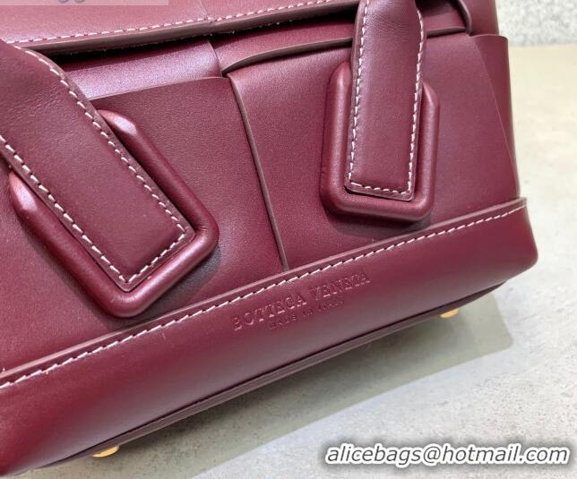 Grade Design Bottega Veneta Arco Mini Bag in Smooth Maxi Woven Calfskin BV0411 Burgundy 2020