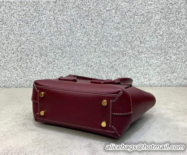 Grade Design Bottega Veneta Arco Mini Bag in Smooth Maxi Woven Calfskin BV0411 Burgundy 2020