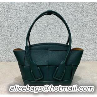 Best Price Bottega Veneta Arco Mini Bag in Grained Maxi Woven Calfskin BV0411 Dark Green 2020