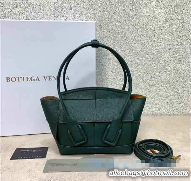 Best Price Bottega Veneta Arco Mini Bag in Grained Maxi Woven Calfskin BV0411 Dark Green 2020