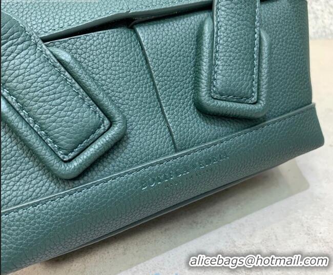 Best Price Bottega Veneta Arco Mini Bag in Grained Maxi Woven Calfskin BV0411 Dark Green 2020