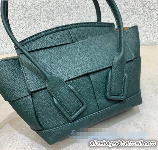 Best Price Bottega Veneta Arco Mini Bag in Grained Maxi Woven Calfskin BV0411 Dark Green 2020