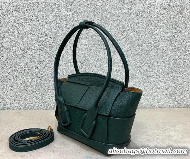 Best Price Bottega Veneta Arco Mini Bag in Grained Maxi Woven Calfskin BV0411 Dark Green 2020