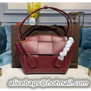 Good Looking Bottega Veneta Arco Small Bag in Smooth Maxi Woven Calfskin BV0417 Burgundy 2020