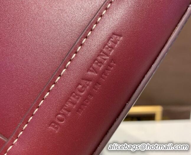 Good Looking Bottega Veneta Arco Small Bag in Smooth Maxi Woven Calfskin BV0417 Burgundy 2020