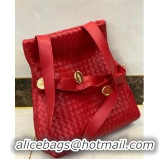 Stylish Bottega Veneta The Fold Crossbody Bag with Metal Medallions BV0427 Red 2020